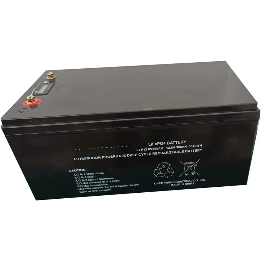 

12V 300Ah LiFePO₄ Lithium Battery – Built-in BMS, Deep Cycle – Ideal for Marine, RV, and Solar Applications