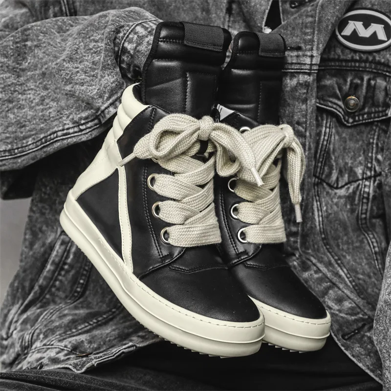 Men Winter Street Style Men's Fashion Boots Height Increasing Light Adult Motorcycle Boots Sports Casual Shoes Sneakers