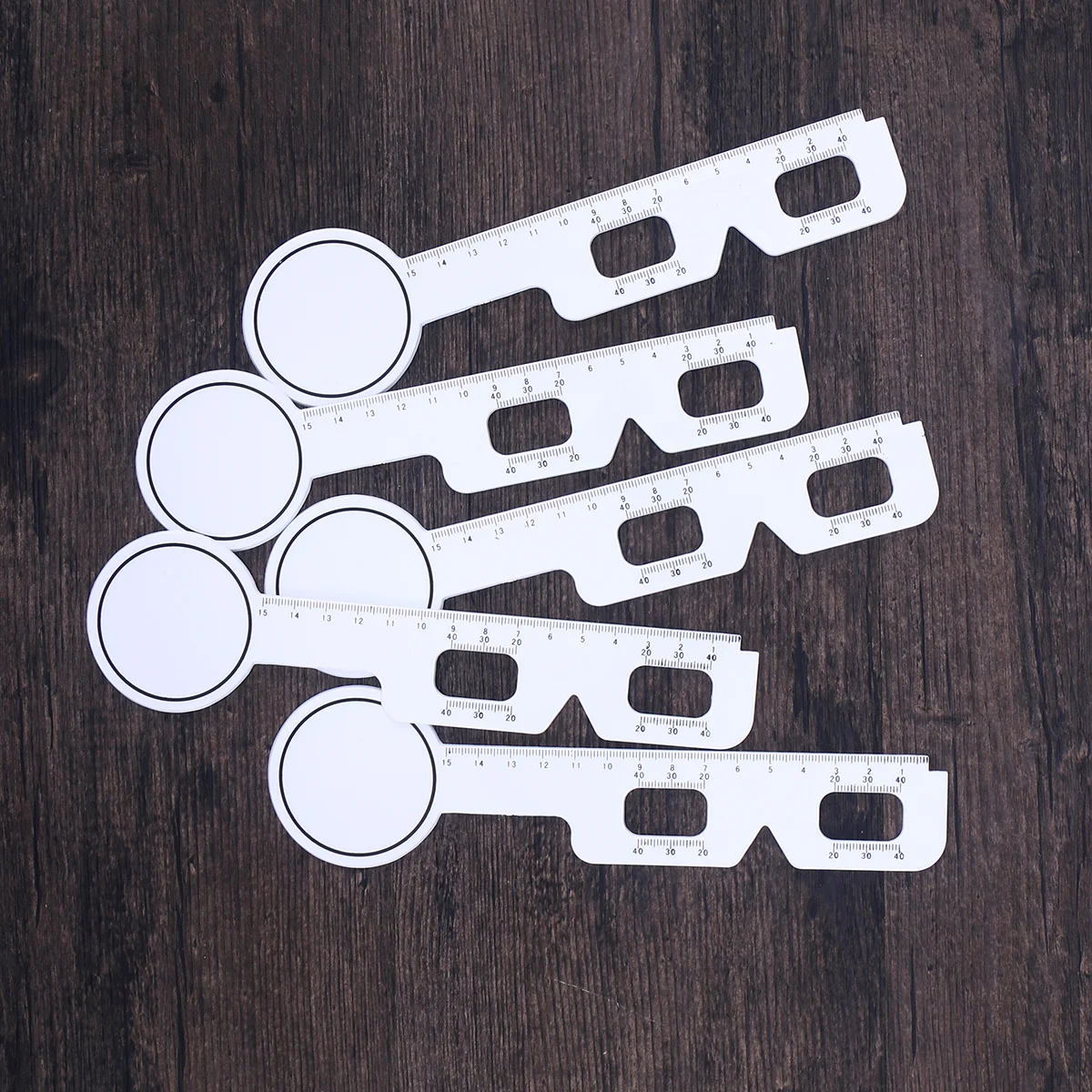 

5Pcs Durable Plastic Pupil Distance Measuring Ruler White Optical Pd Ruler Portable Eye Ophthalmic Tool for Hospital Medical