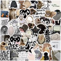 60pcs Black and white stickers cartoon stickers waterproof and durable graffiti stickers fun classic gift decoration