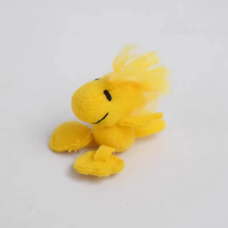 10 peças 4cm bonito os amendoim snoopy woodstock pássaro brinquedos de pelúcia boneca animal bonito