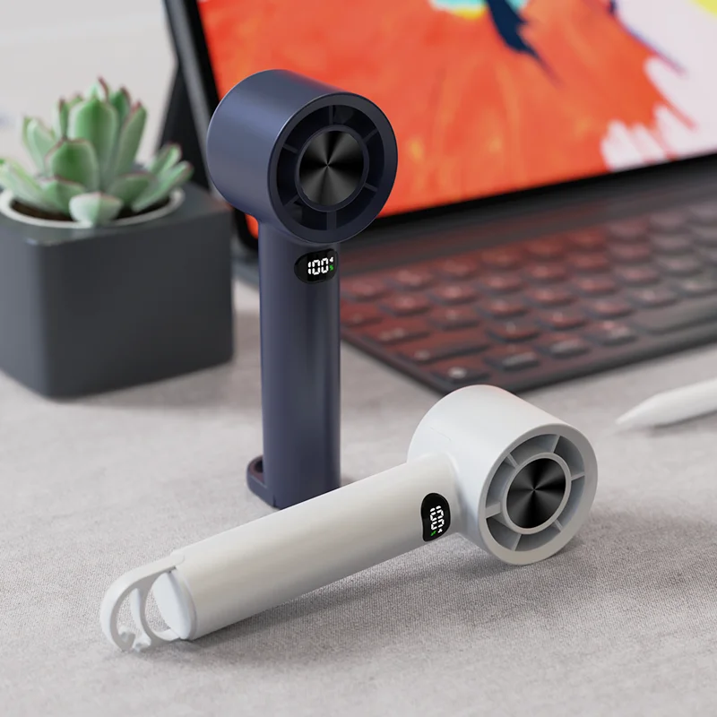 Portable Handheld Fan 100 Speeds Mini Fan USB Rechargeable Hand Fan with LED Display Personal Small Fan for Outdoor Travel
