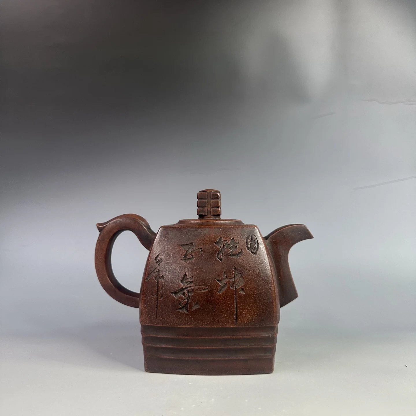 Old Chinese Handicraft Enameled YiXing Zisha Teapot,War chariot,with mark, Free shipping