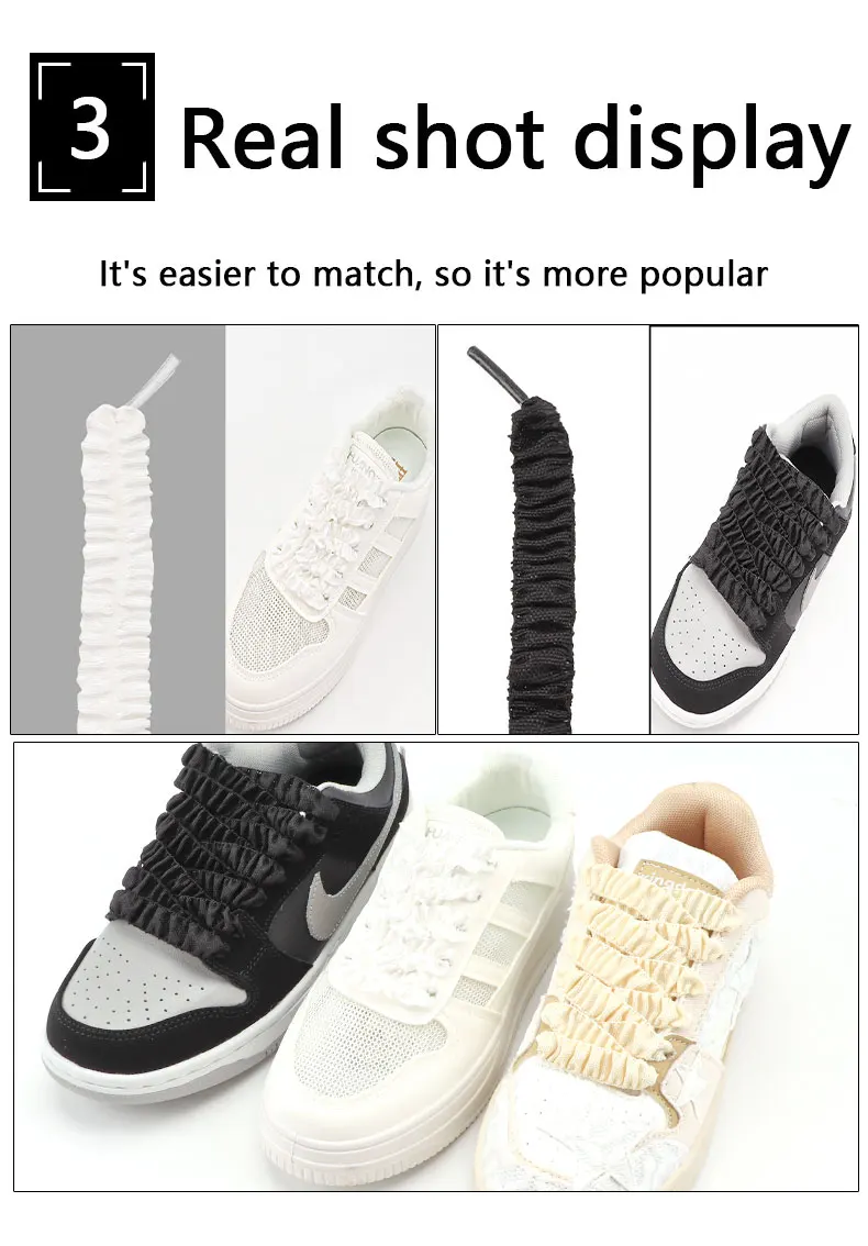 Niedliche, mädchenhafte Schnürsenkel im Fungus-Stil für Sneaker, flache, elastische Seidenschnürsenkel, Schuhzubehör, Tennisschnürsenkel – Detail 7