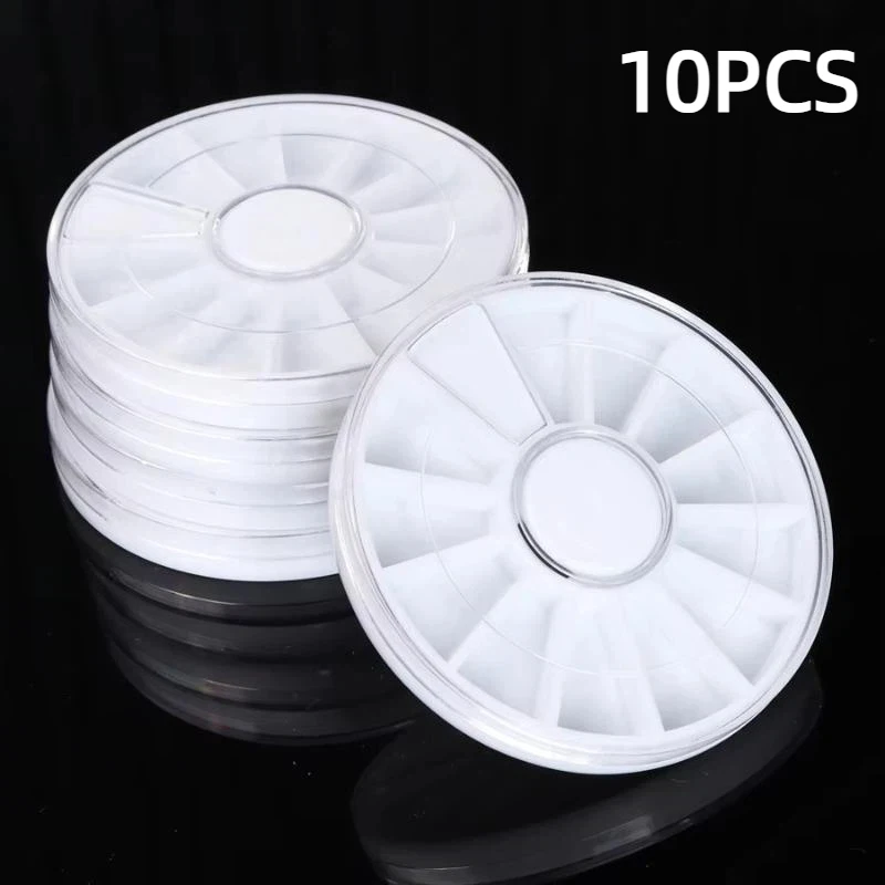 5/10Pcs Nail Art Storage Box Set 12 Compartments Portable Organizer For Rhinestones Beads Containers For Beauty Tools