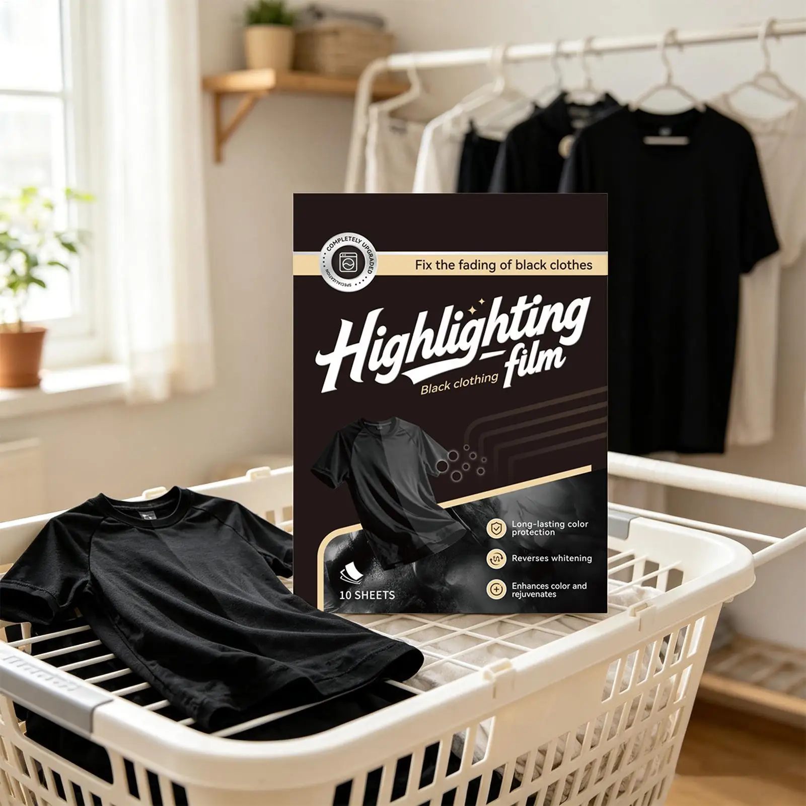 Black Clothes Color Enhancer Household Black Clothes Fading Repair and Restoration Blackening Sheets for Garment Restoration