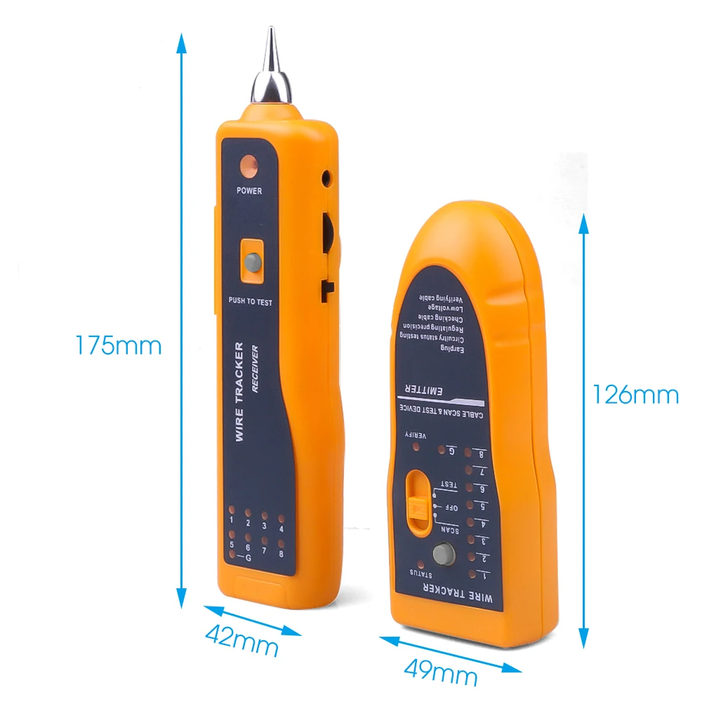 Network Cable Tester LAN Telephone Wire Tracker Diagnose Tone Tracer for STP UTP Cat5 Cat6 RJ45 RJ11 Detector Line Finder