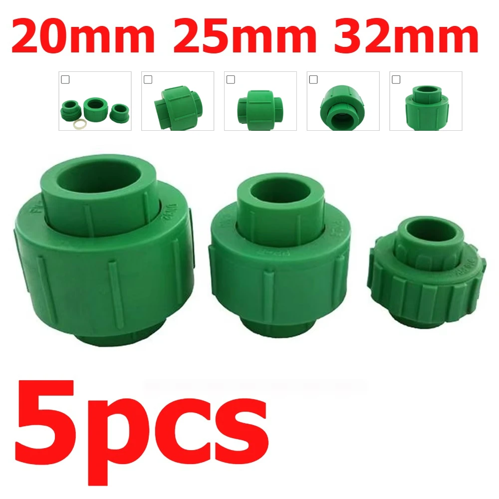 5pcs for PPR Green Full Plastic Live Joint Environmental Protection Tasteless Movable Joint Cold And Hot Water Pipe Fittings