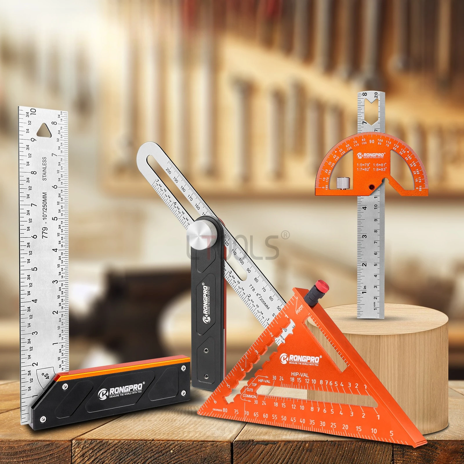 

Woodworking Square Ruler High Precision Triangular Ruler Multi Functional Protractor Aluminum Alloy Decoration Measuring Tools