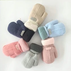 Baby Gloves Winter Boys Girls Knitted Gloves Cartoon Children's Gloves Toddler Kids 1-6y Newborn Baby Accessories