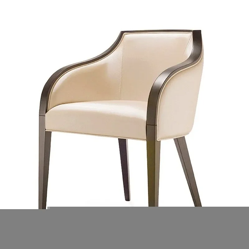 

ZQ Customizable Furniture New Chinese Leather Art Dining Chair Nordic Sales Office Reception Negotiation Chair Leisure Chair