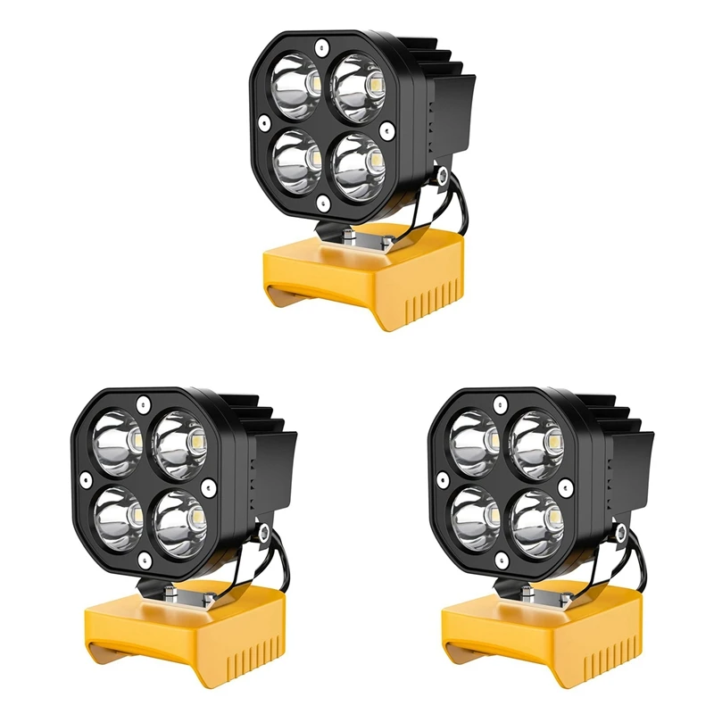 

N75R-3X LED Work Light For Dewalt 20V Battery,40W 6000LM Flashlight,Flood Light,20V Battery Cordless Work Light 120°