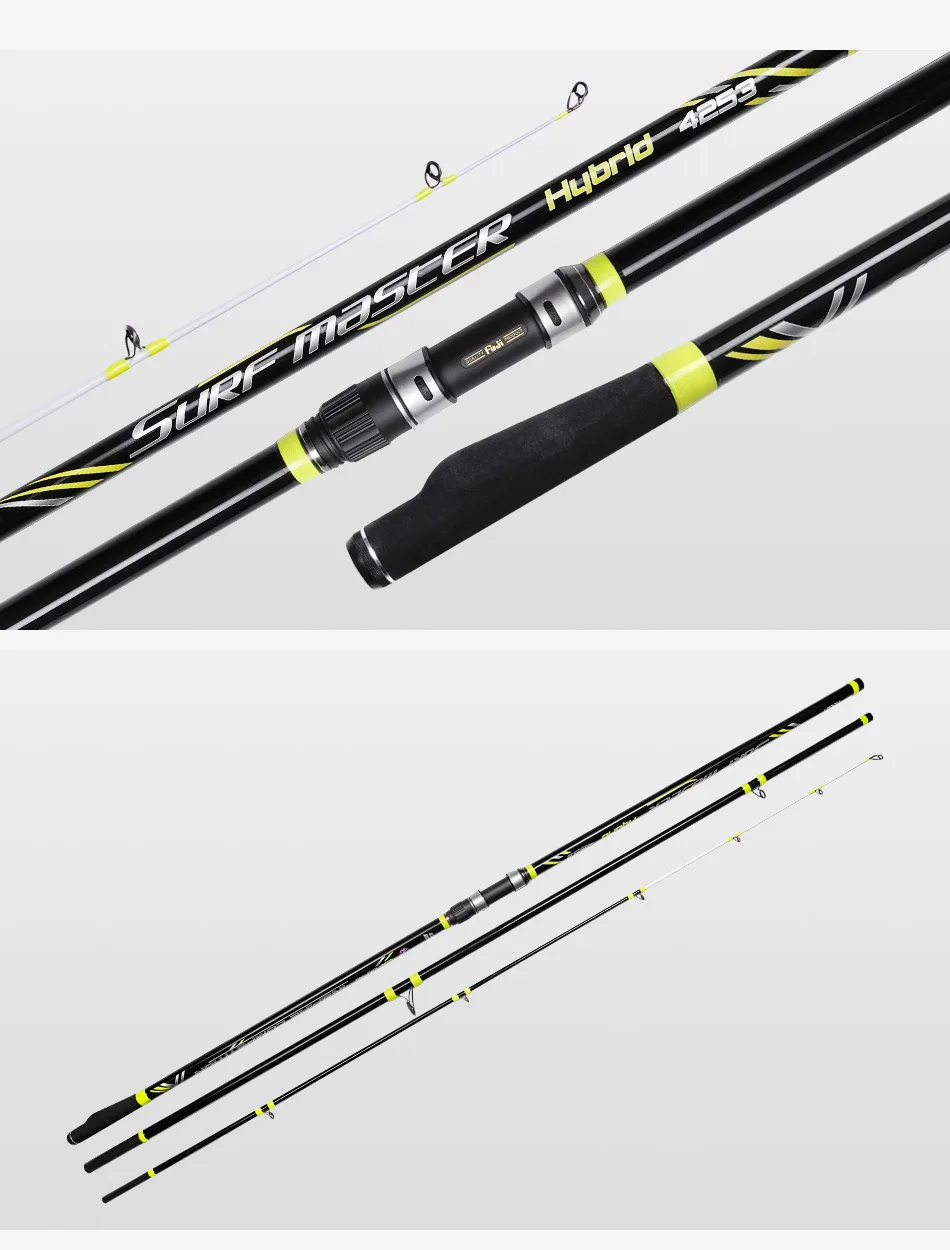 NOEBY Surf Casting Angelrute 4,25 m 3 Abschnitte Solid Carbon Tip Fuji Guide DPS Rollenhalter Sinker 100-250 g Long Casting Surf Ruten – Detail 10