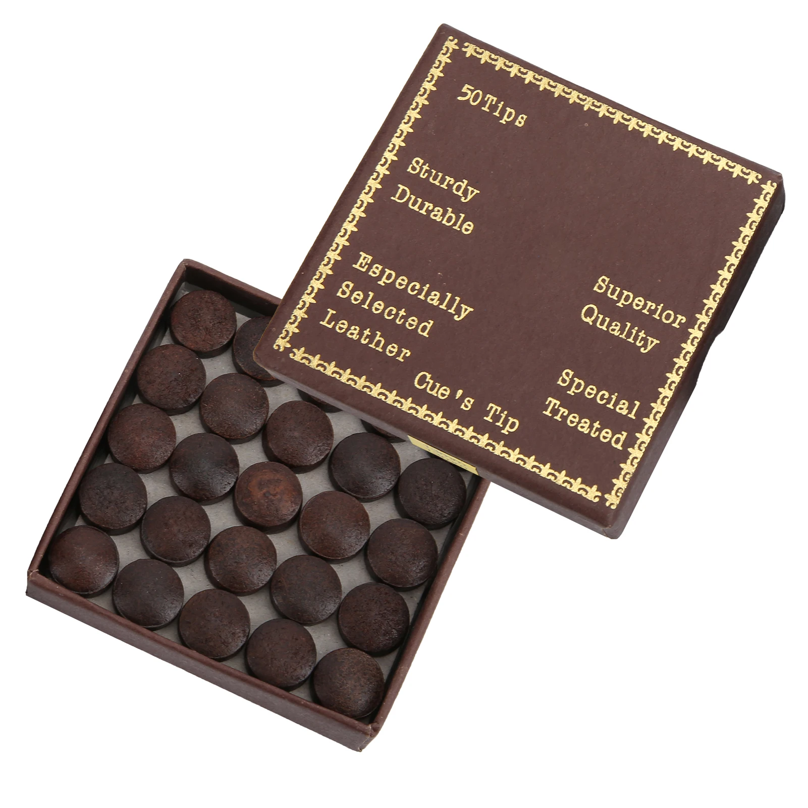 13มม. 50ชิ้น/กล่องเก้าลูกคิวปลายไม้บิลเลียดสำหรับเปลี่ยนอุปกรณ์บิลเลียด