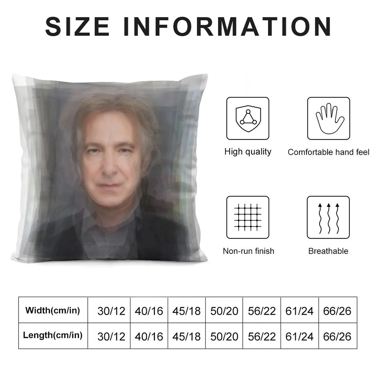 Alan Rickman Severus Snape Portrait Overlay Throw Pillow Cushion Cover Sofa Cushions pillow