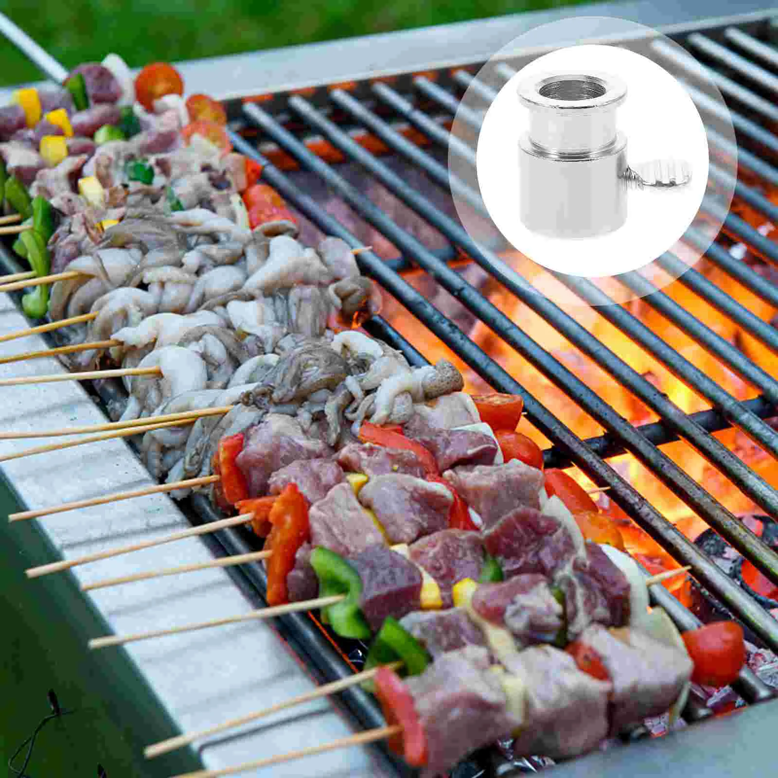 

4 Pcs BBQ Fork Limit Cover Sleeve Barbecue Outdoor Rotary Grill Electric Sleeves Stop Collar Iron