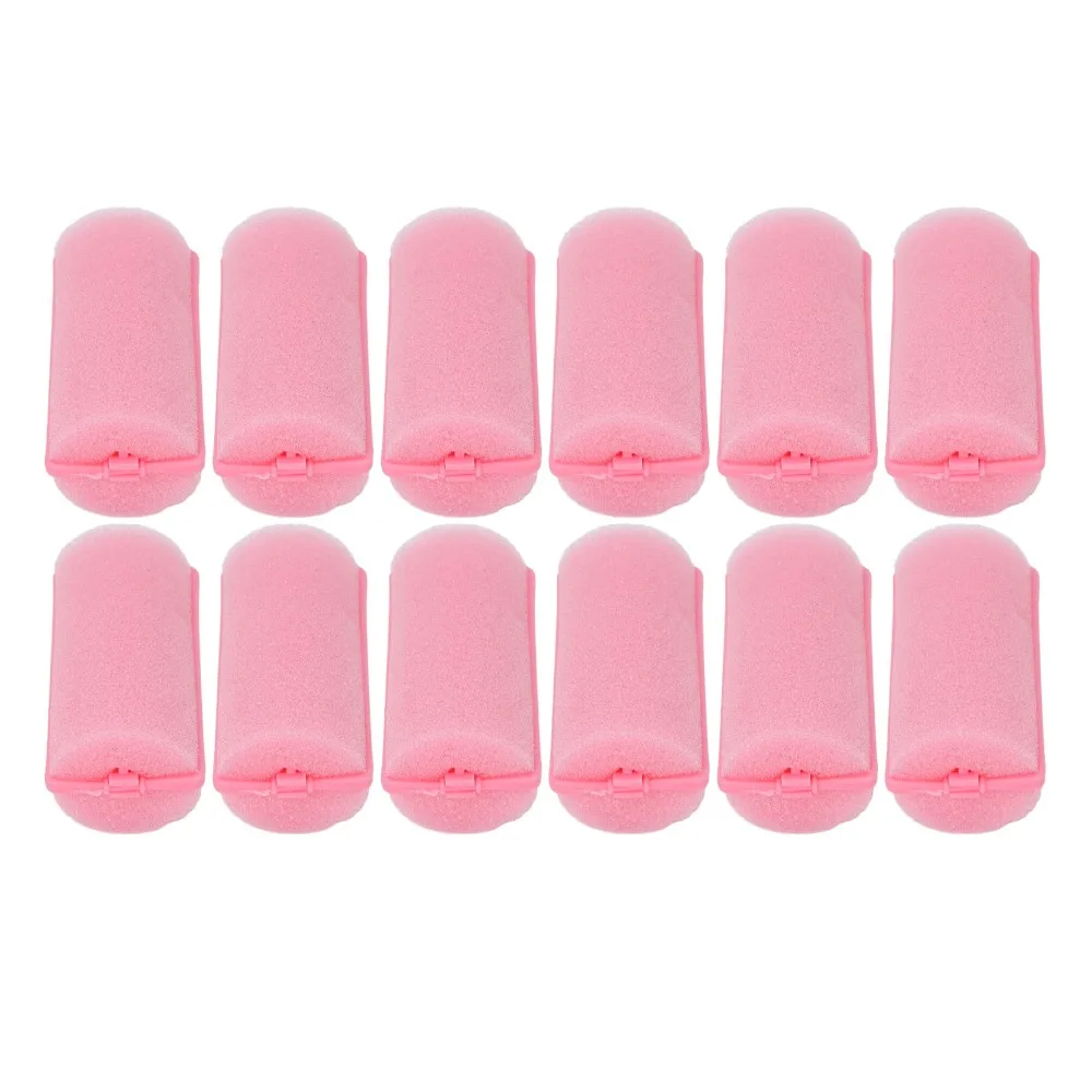 12pcs Styling Tool Soft Foam Sponge Hair Roller Pink Daily Soft Hair Curler Professional Easy to Use Foam Hair Roller Home Salon
