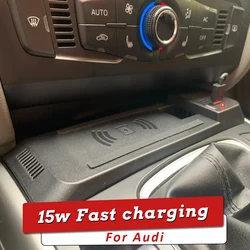 Car wireless charger For Audi A4 B8 B9 A4 Allroad A5 S5 RS5 SQ5 Q5 Fast charge Phone holder Charging Mat Pad accessories