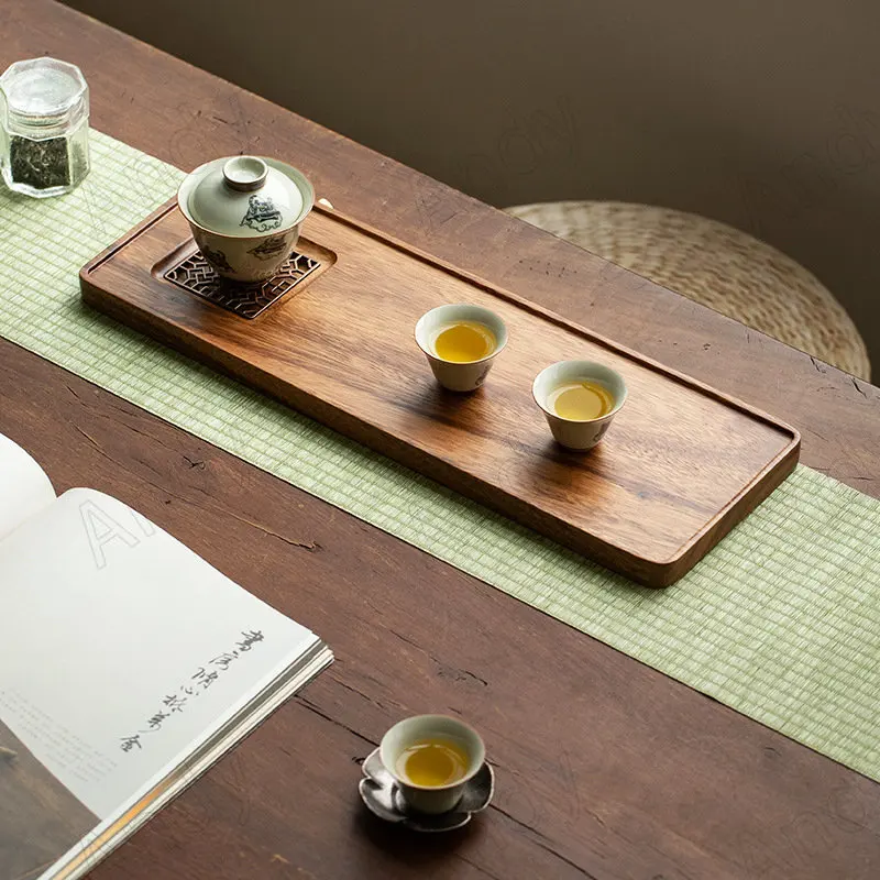 Black Walnut Wood Storage Tray Handmade Simplicity Decorative Coffee Table Teacup Trays Modern Chinese Small Dry Foaming Table