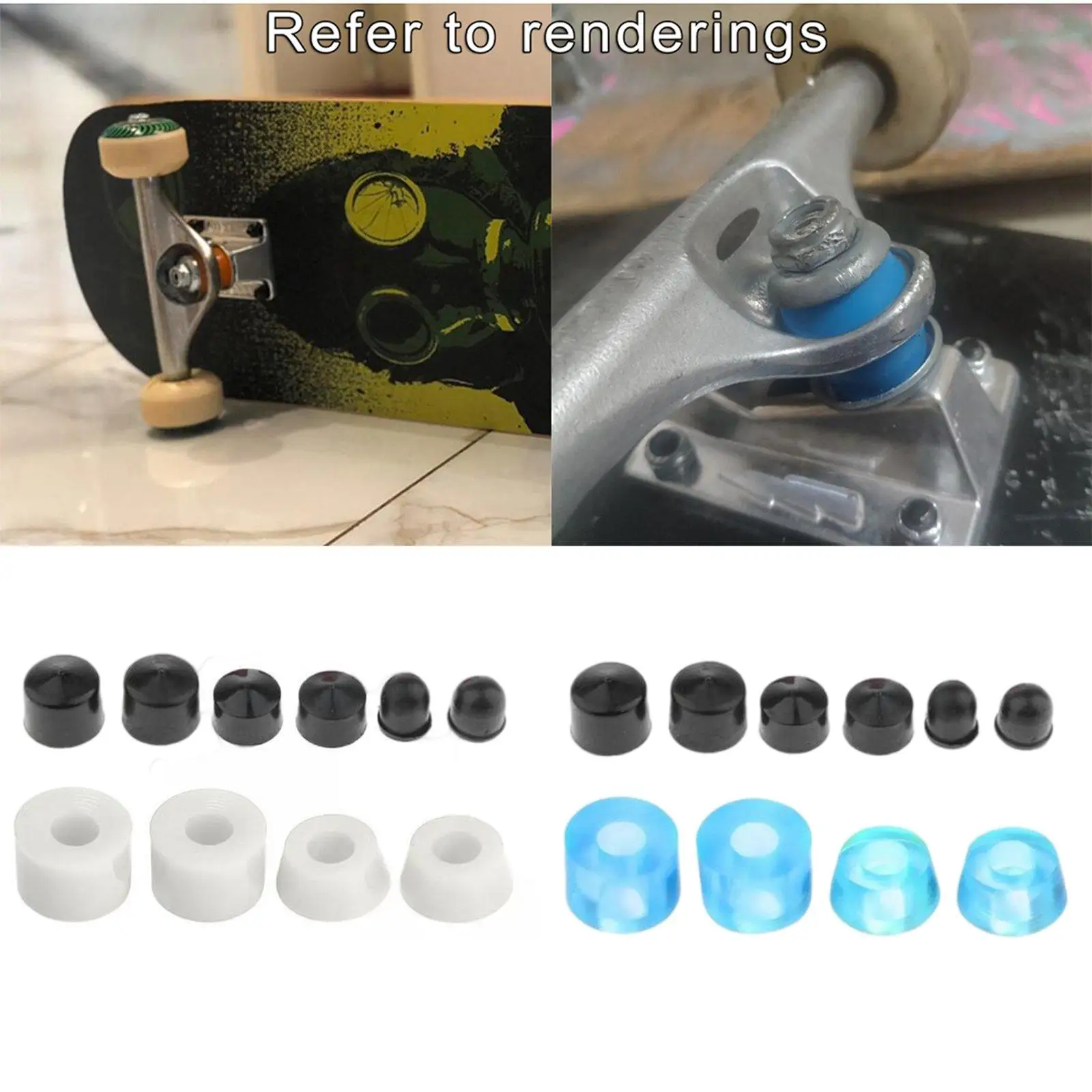 20pcs Skateboard Wheels Kit Bushing Flash PU Roller Skate Wheels for Outdoor