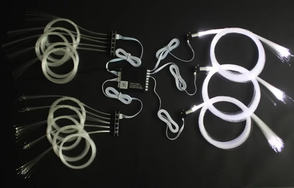 7-Color Ambient Light Emitting Diode Optical Fiber Application Voice Control Roof Split Meteor Starry Sky RGBW