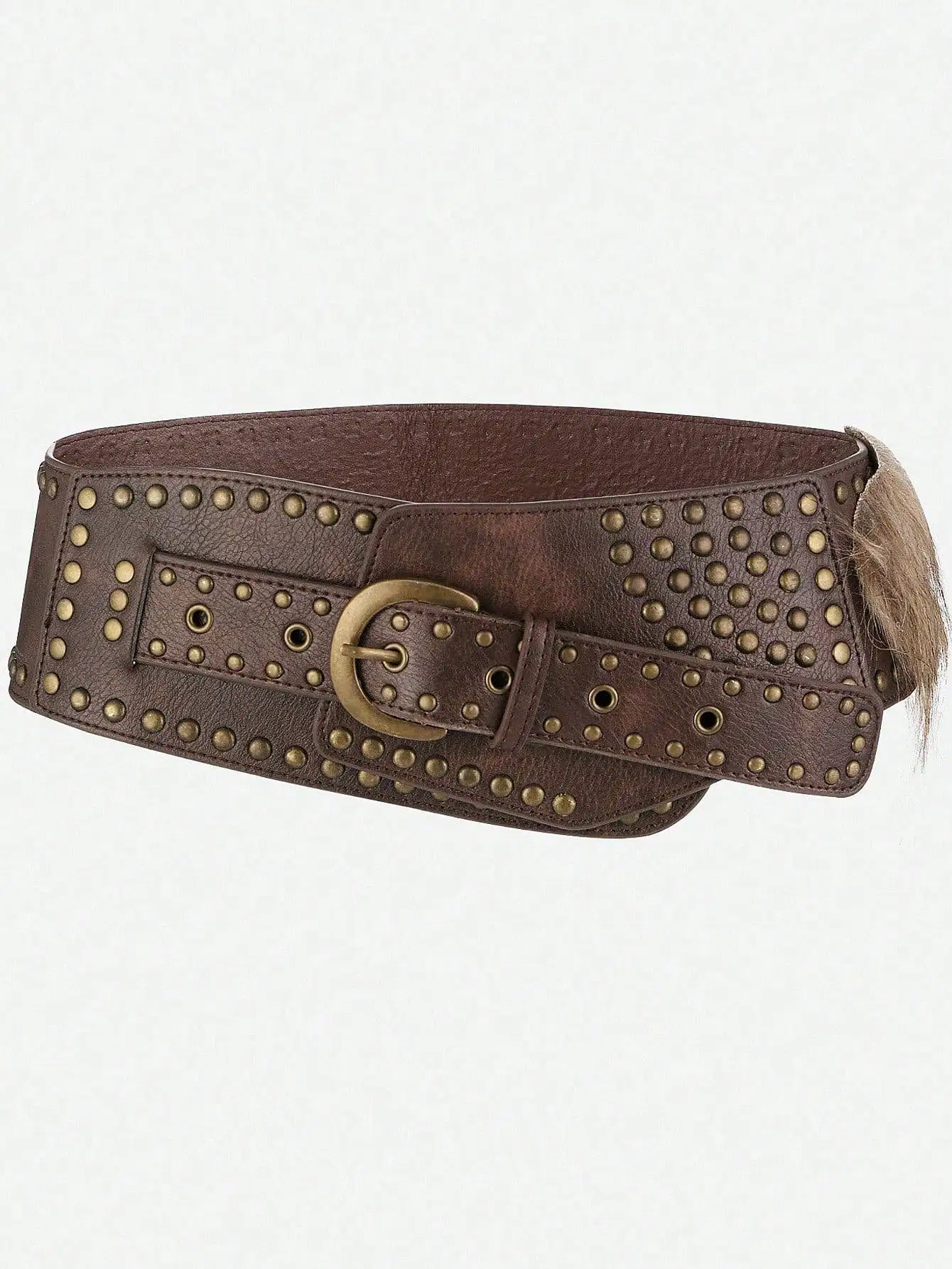 HERSHINE 1 قطعة المرأة كبيرة الحجم خمر الدنيم حزام عريض برشام الديكور بولي حزام حزام جلد أفخم النمط الغربي البوهيمي نمط #3