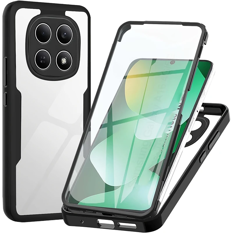 360° Vollschutz Stoßfeste Hülle für Xiaomi Redmi Note 15 14 13 12 5G 11 10 9 9S Transparente Panzerhülle mit Integriertem Displayschutz