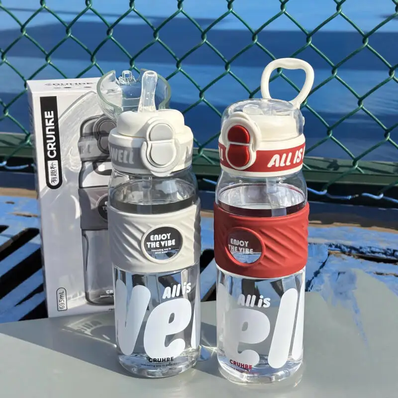 

New 570 or 700Ml Large Capacity Water Bottle, Summer Student Sports Kettle, Anti Drop Straw Kettle Portable Fitness Kettle Hot