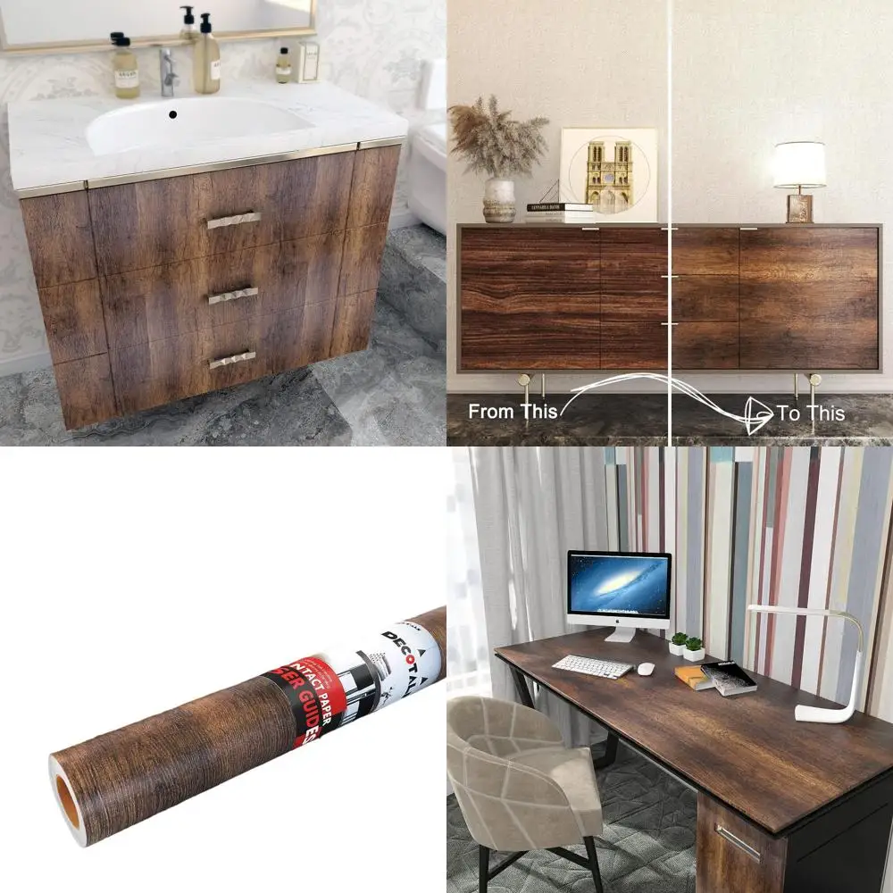 

Самоклеящиеся обои под дерево, 91 см x 5 м, большой съемный виниловый декор для арендаторов