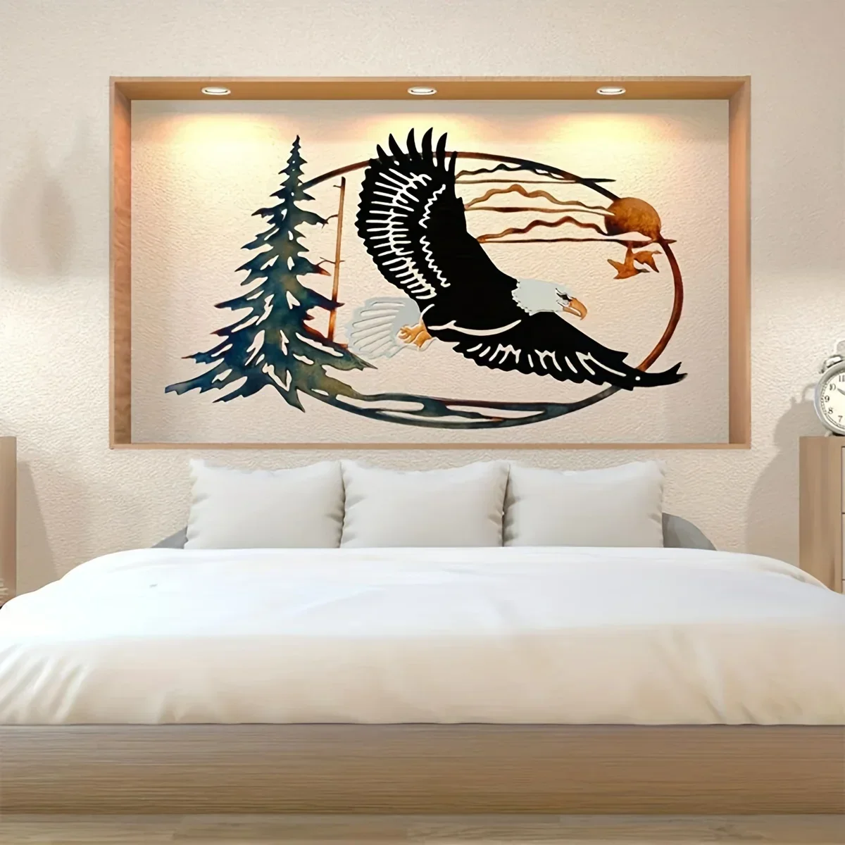 HELLOYOUNG-decoración del hogar de águila al atardecer, colgante de pared estético, decoración del dormitorio, cosas estéticas lindas, fondo