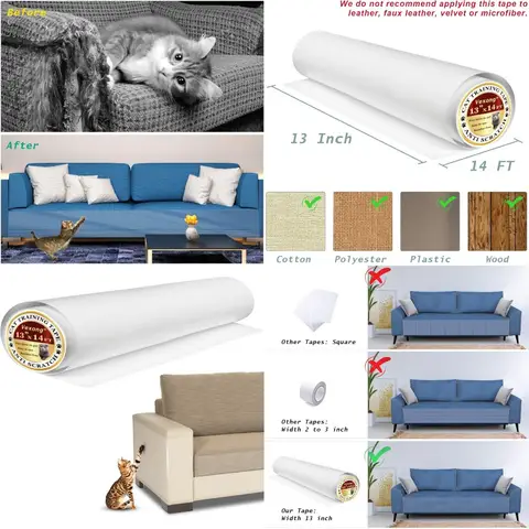 Copridivano adesivo trasparente addensato per cani e gatti Protezione antigraffio per mobili per porta del divano del soggiorno e Cha