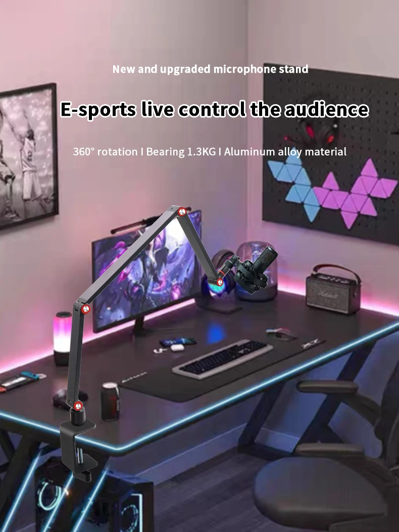 Professional microphone stand for studio microphone stand, condenser microphone stand with adjustable boom arm