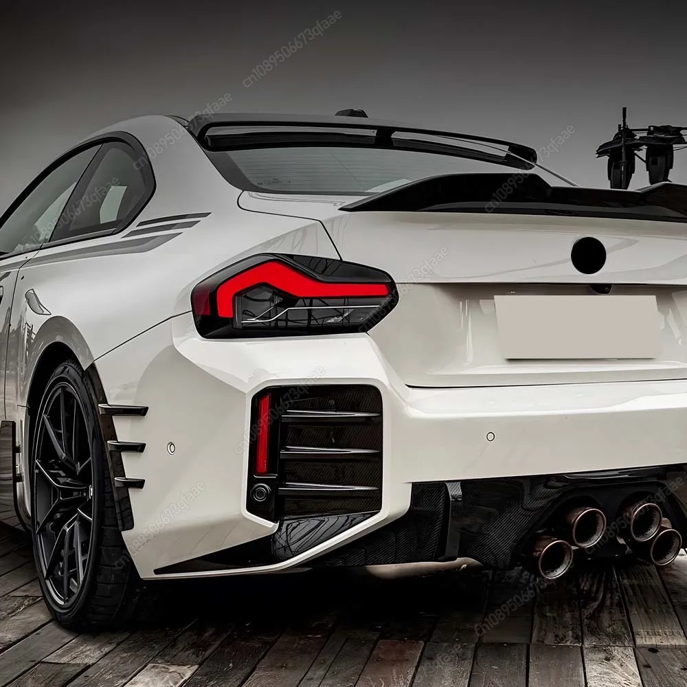 

Накладка на задний бампер в стиле MP, рамка заднего противотуманного фонаря, декоративная накладка на боковой ветровой спойлер для BMW 2 серии M2 G87 2023-2024, ABS, черный, тюнинг-комплект