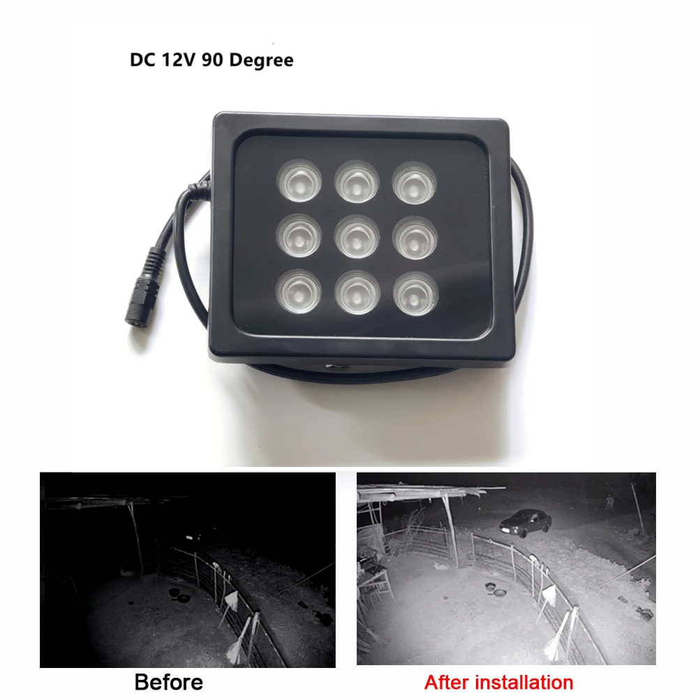 DC 12V CCTV LEDS 9 Array IR led Illuminator Light IR Infrared Waterproof Night Vision CCTV Fill Light For CCTV Camera IP Camer