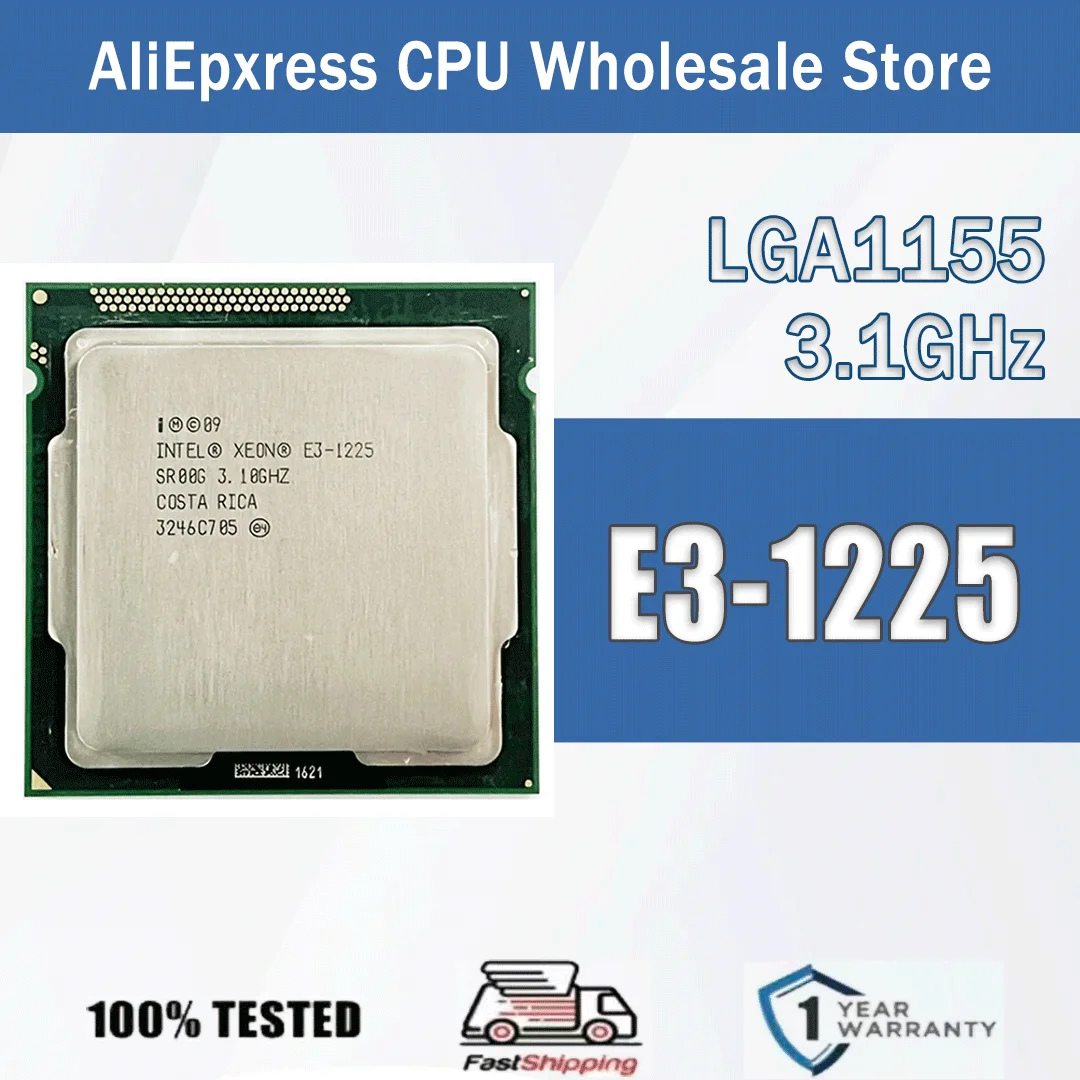 Intel Xeon E3-1225 3.1 جيجا هرتز رباعي النواة رباعي الخيوط 6 متر 95 واط معالج وحدة المعالجة المركزية للكمبيوتر خادم E3 1225 حزمة LGA 1155 #1