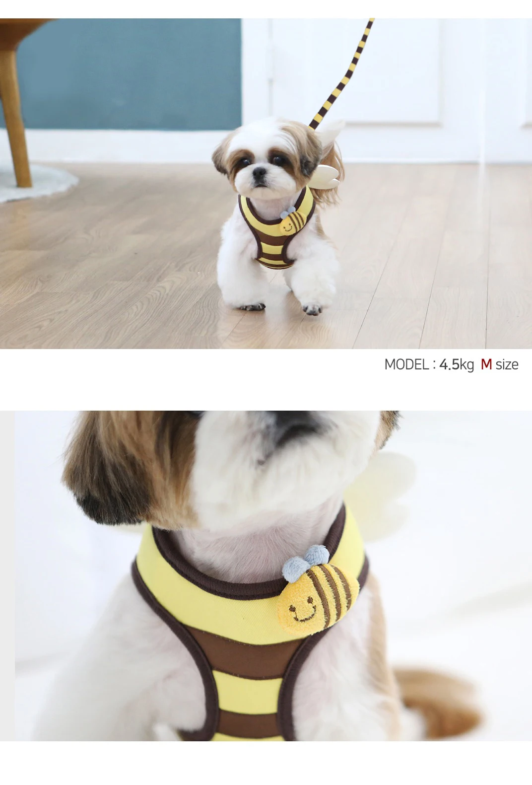 Niedliches Biene-Kätzchen-Set für Welpen und Hunde, Geschirr und Leine, weiches, atmungsaktives Hundeweste-Geschirr, Haustierkleidung für kleine Hunde, Chihuahua – Detail 11