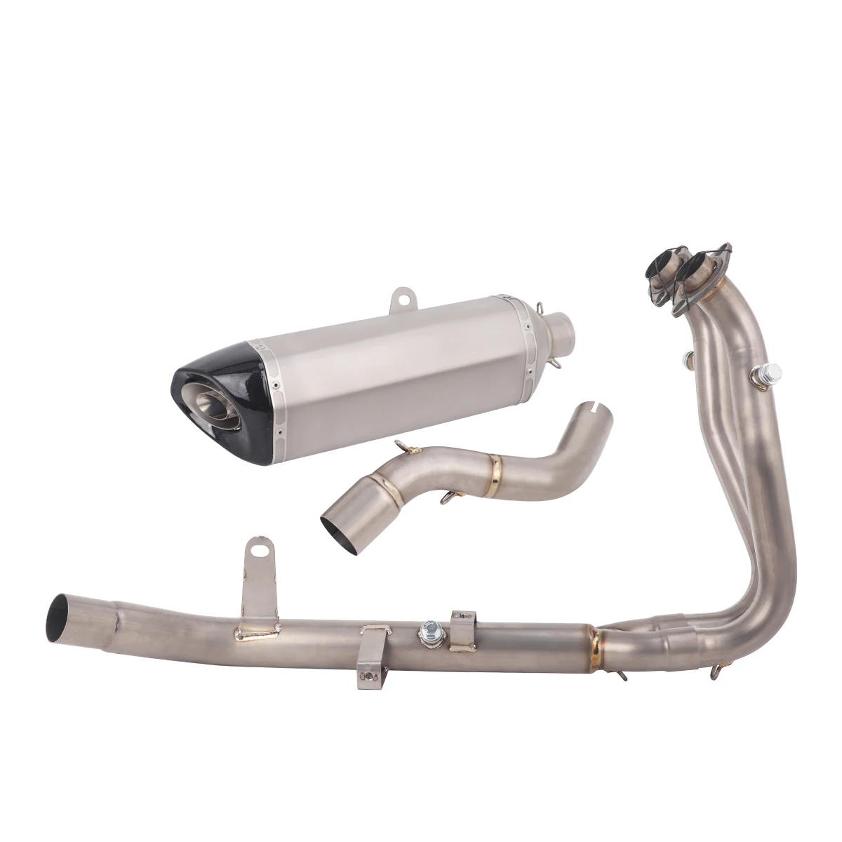Full Exhaust Systems Slip On for CFMOTO 700MT Exhaust Pipe Escape Modified Muffler Front Link Pipe 3 Sensors Titanium Alloy