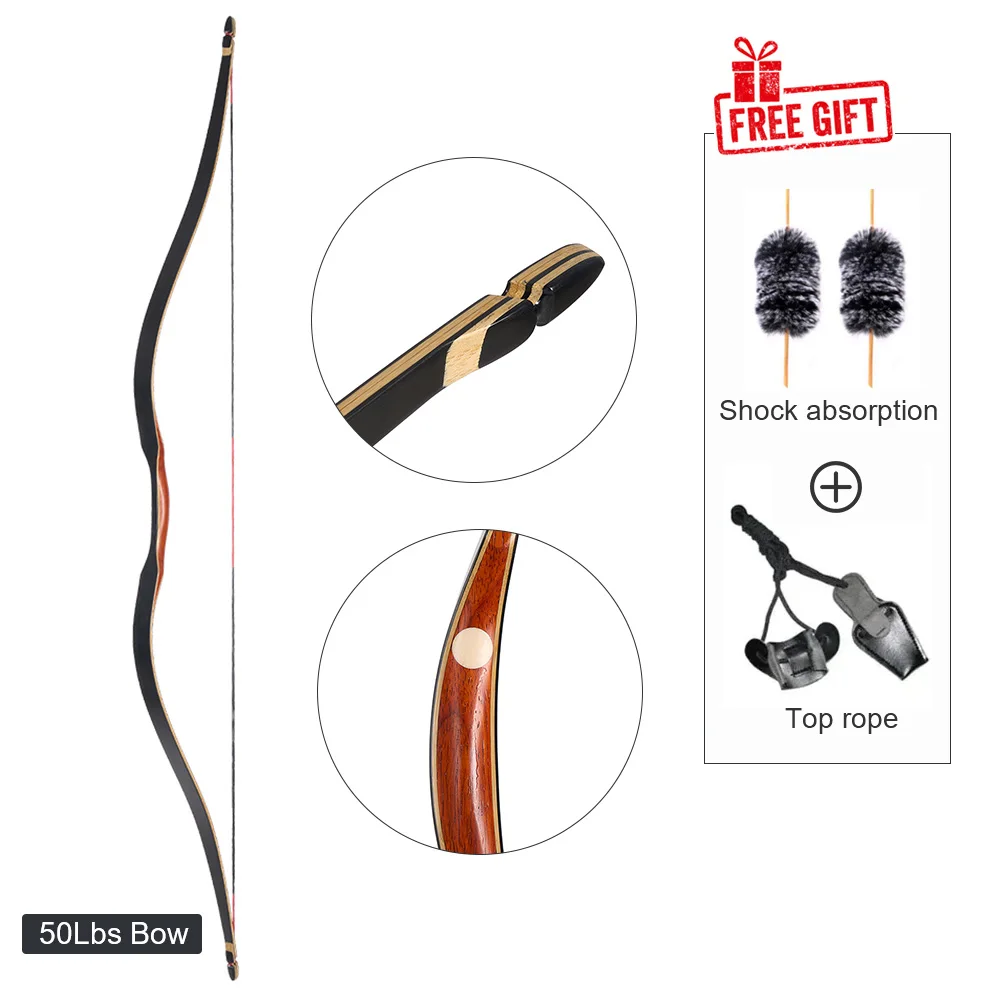 

Traditional Handmade 60" Longbow 30~50lbs Right/Left Handed Mongolian Horsebow Laminated Hunting Recurve Bow Shooting Practice