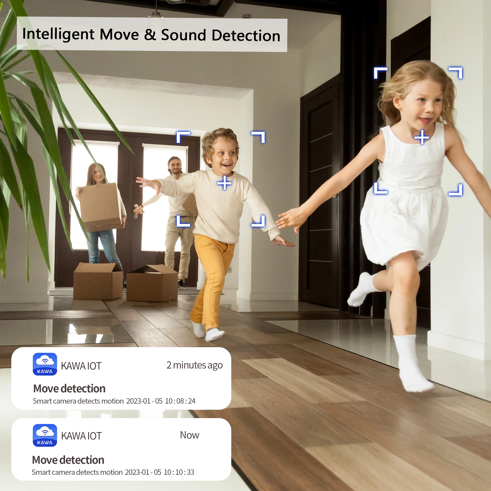 KAWA 2K Wifi Survalance Cameras IP Camera 360° Smart Home Alexa Wireless Indoor Security Pet Baby Track Monitor See by Mobile