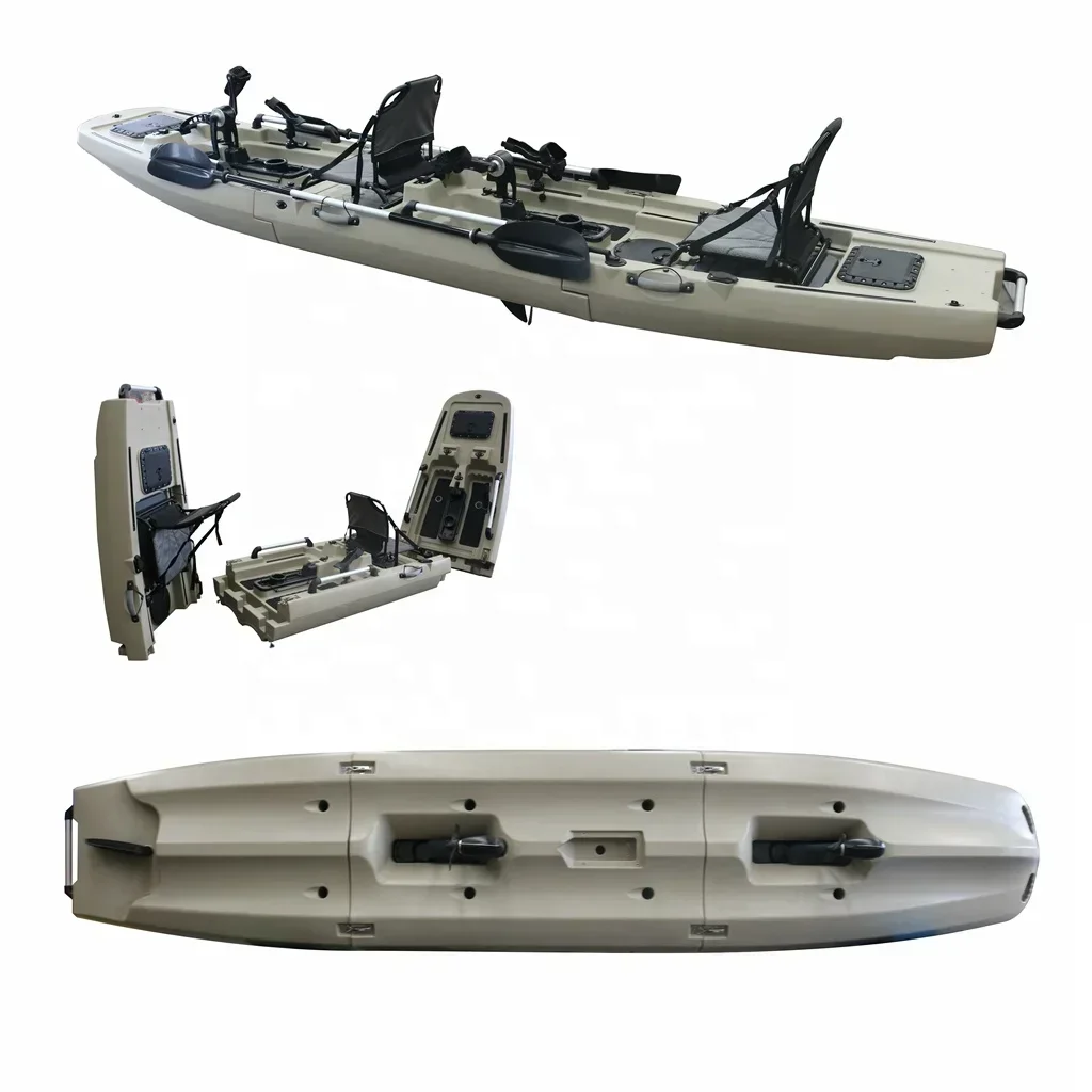 Vicking New Designed 4.36M 2 Person Modular Fishing Kayak with Pedals Detachable Foldable Kayak with Electric Motor