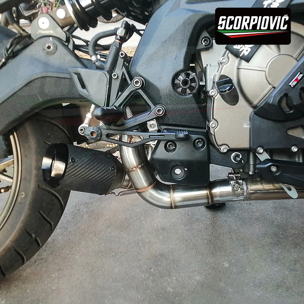 FOR QJMOTO600 SRK600 SRK-600 Motorcycle Stainless Steel Mid-section Exhaust Connection System Complete Set Muffler