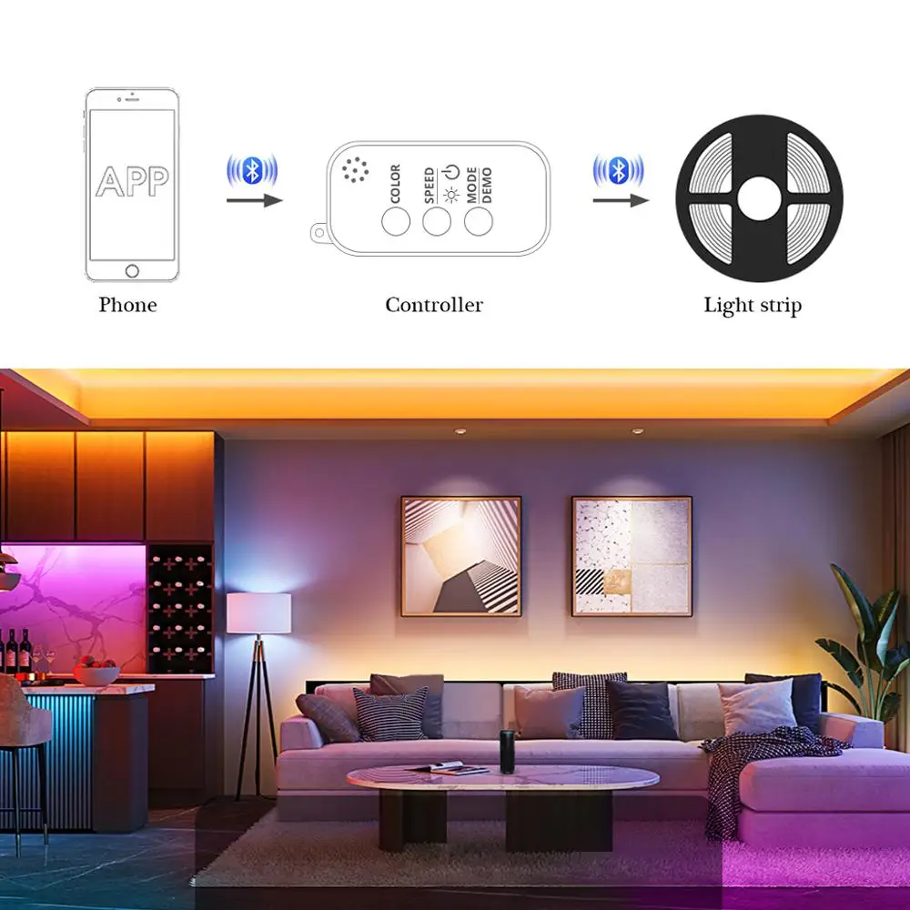 Smart Bluetooth RGB Controller DC 5V 12V 24V Music Sync LED Controller Built-in microphone For 5050 SMD RGB LED Strip light