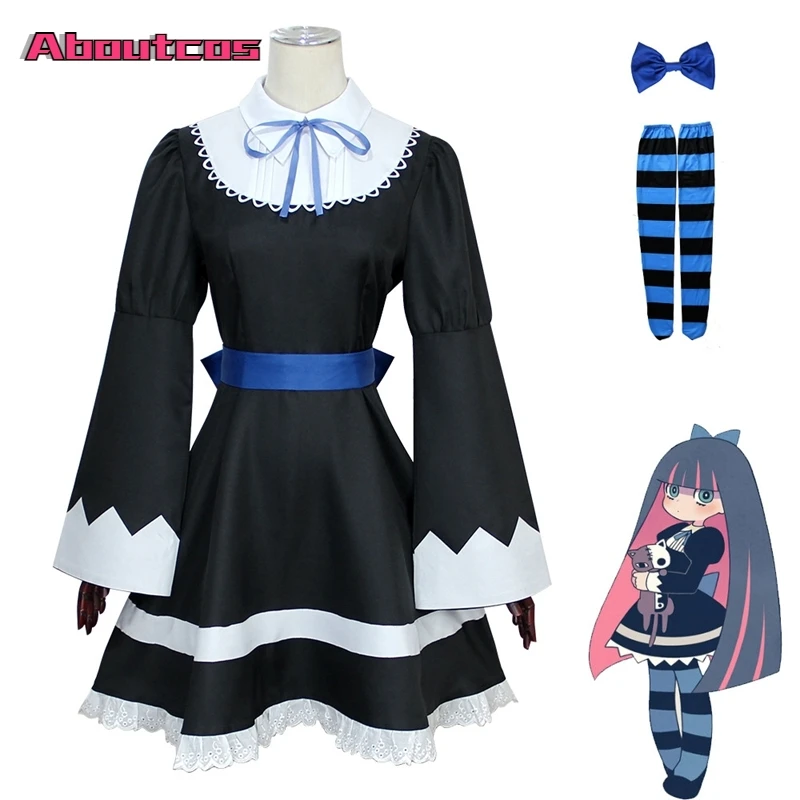 

Anime Panty Stocking Cosplay Costume Aboutcos Anarchy Autumn Maid Lolita Dress Belt Headwear Halloween Party Clothes For Girls