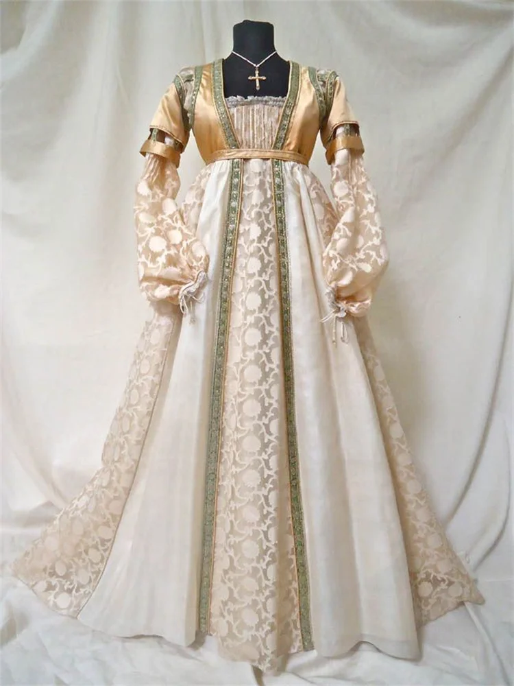 Italian Renaissance Borgia Cosplay Costume Tudor Queen Elizabethan Medieval Vintage Duchess Royal Court Noble Fairy Ball Gown