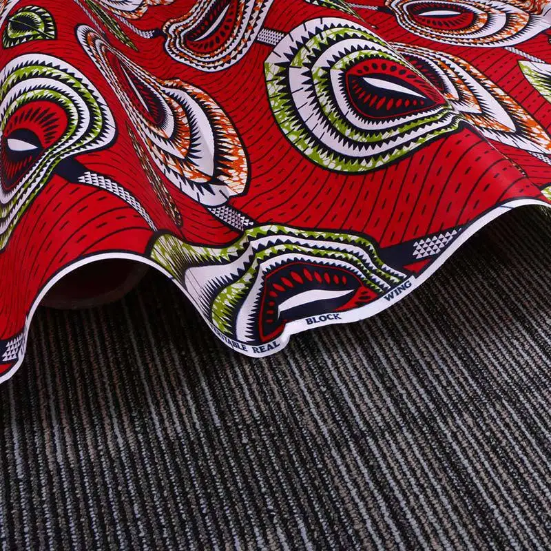 Most Popular African Real Wax Fabric 100% Cotton Nigeria Style High Quality Ankara  Print Wax Pagne For Party Dress