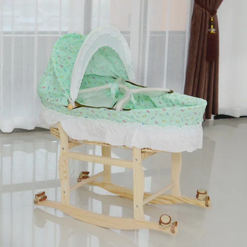 Baby Crib Newborn Bed Large Baby Rocking Bed Bb Children\'s Bed Cradle Multifunctional Movable Foldable