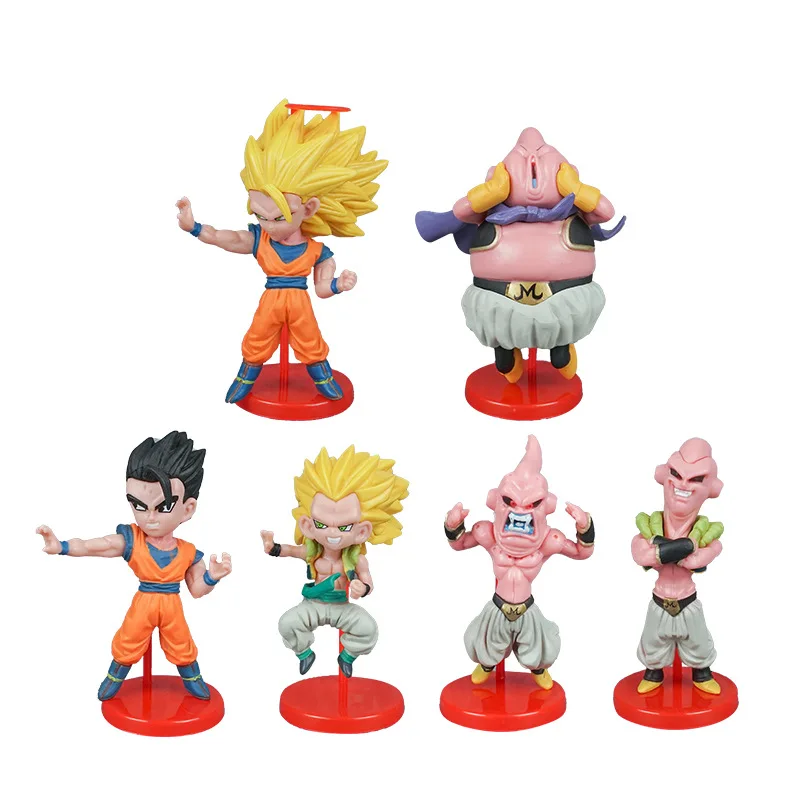 6Pcs/1Set Anime Dragon Ball Figure Son goku Gotenks Son Gohan Majin Buu Set Toy Model Doll Collection Action Figure PVC