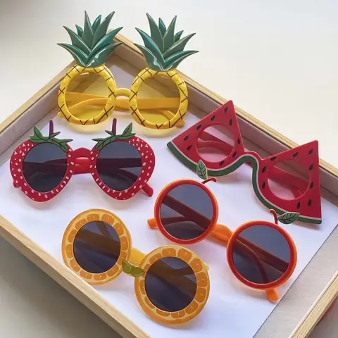 1/24PCS 과일 안경 파인애플 선글라스 루아 파티 선글라스 하와이 파티 용품에 대한 재미 있은 선글라스 드레스 소품
