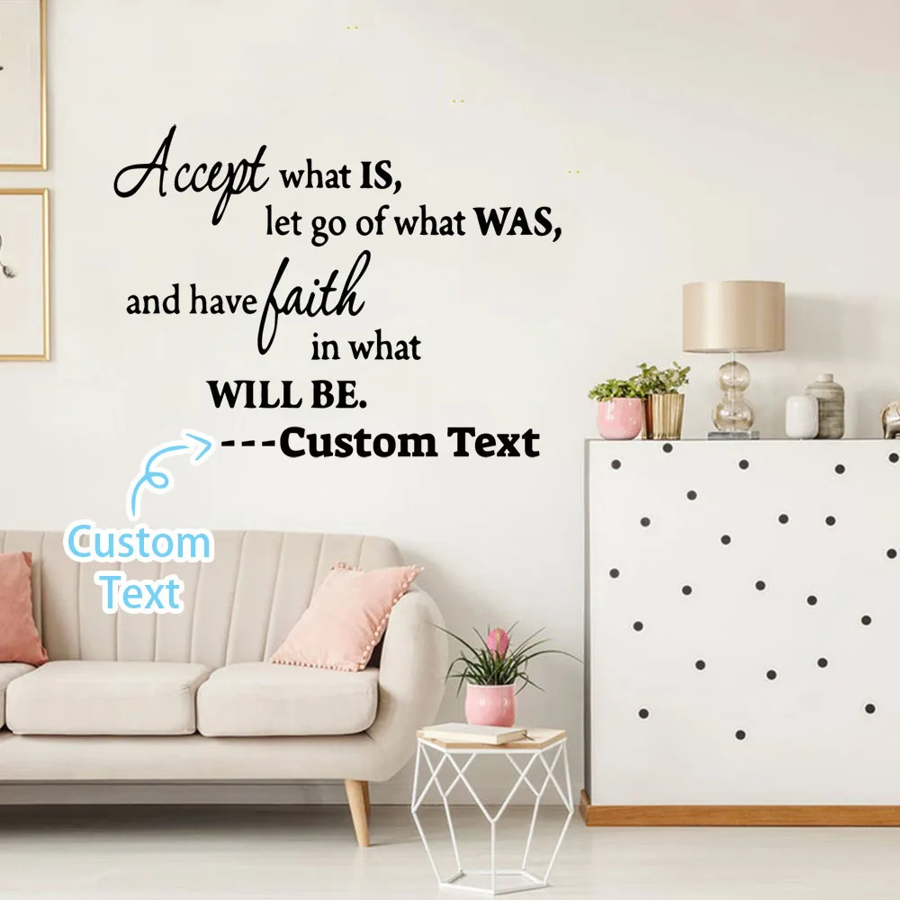 1PC Excellent Quotation Customized Name Decal Removable Vinyl Mural Poster For Door Decor Waterproof Wall Art Decal
