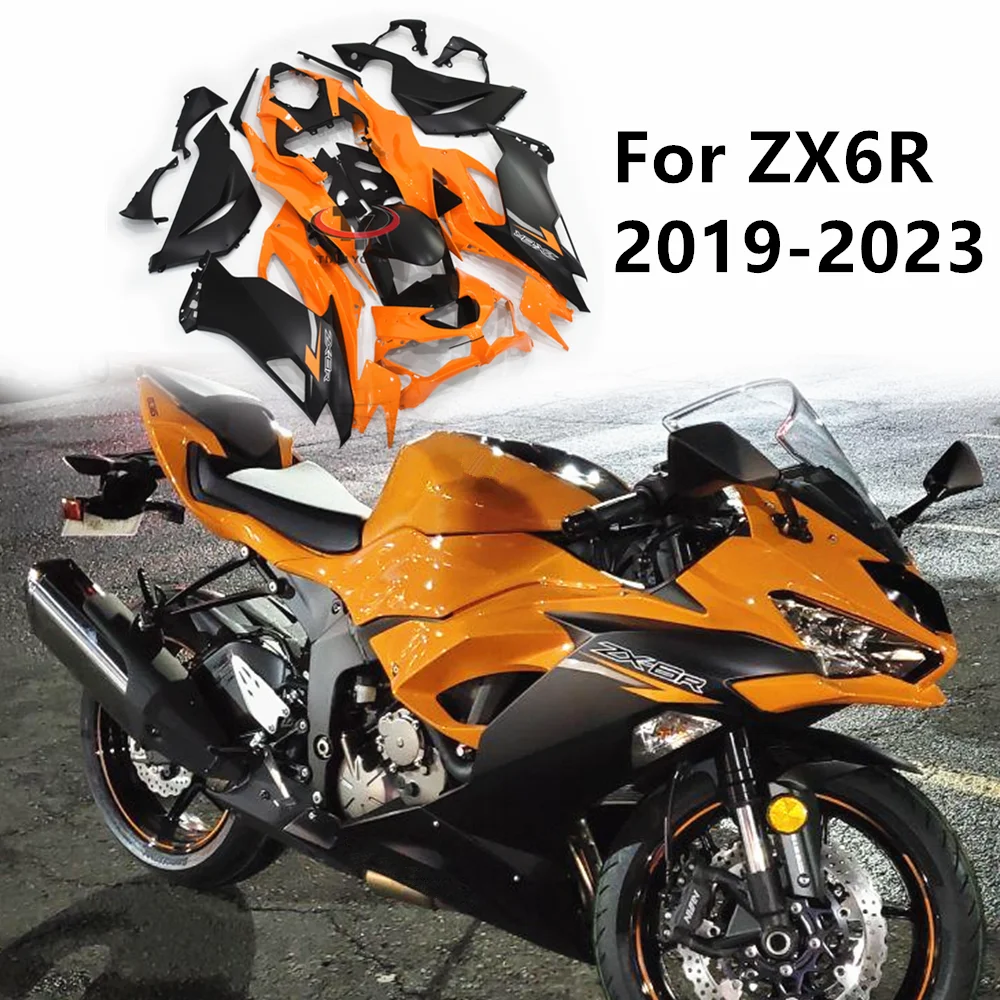 Bodywork Cowling Injection Matte black glossy orange letter print Motorcycle For ZX6R ZX 6R 636 2019-2023 Full Fairing Kit